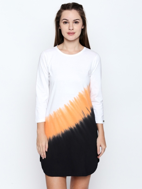 

CULT FICTION White Tie and Dye Dyed A-Line Dress