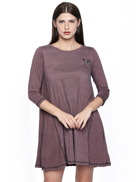 

CULT FICTION Maroon A-Line Dress