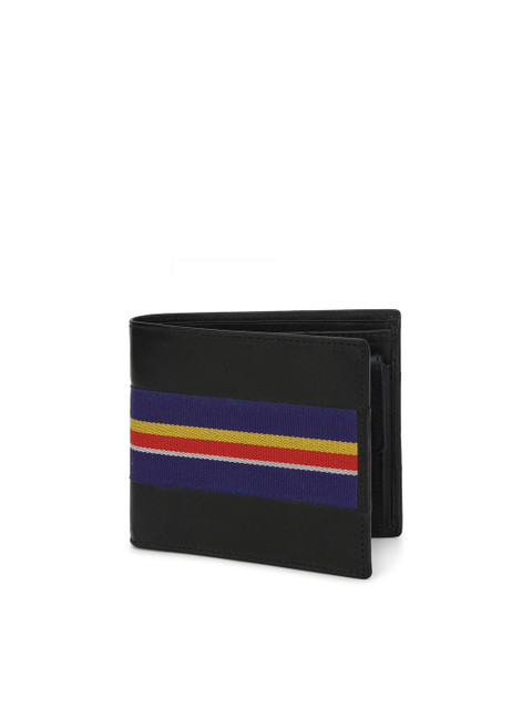 

HACKETT LONDON Men Navy Blue & Yellow Leather Two Fold Wallet