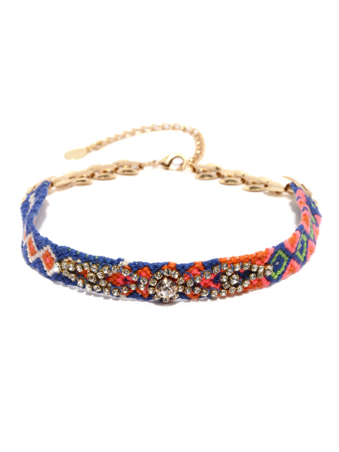 

Accessorize Multicoloured Patterned Embellished Choker Necklace, Multi