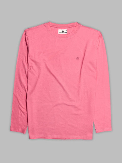 

FRENCH CROWN Men Pink Monochrome Applique T-shirt
