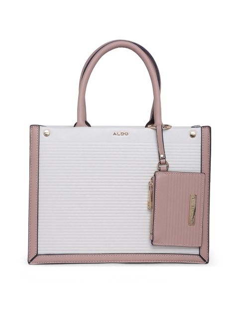 

ALDO Nude-Coloured Striped PU Shopper Handheld Bag