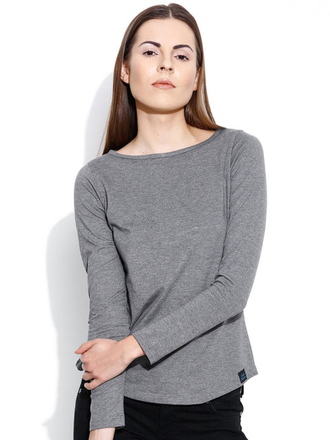 

CULT FICTION Women Grey Melange T-shirt