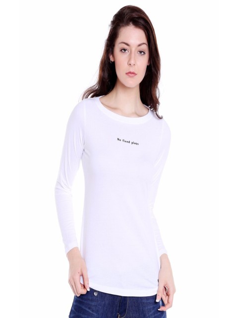 

CULT FICTION Women White Typography T-shirt