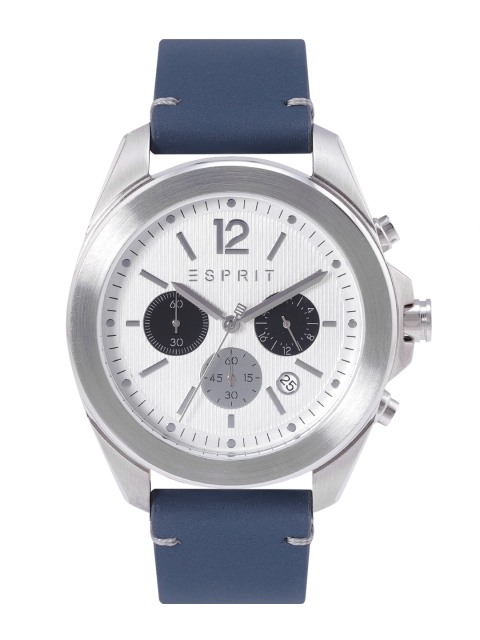 

ESPRIT Men White Dial & Blue Leather Straps Chronograph Analogue Watch ES1G159L0015