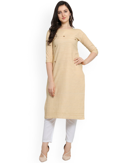 

Hinayat Fashion Women Beige Kurta