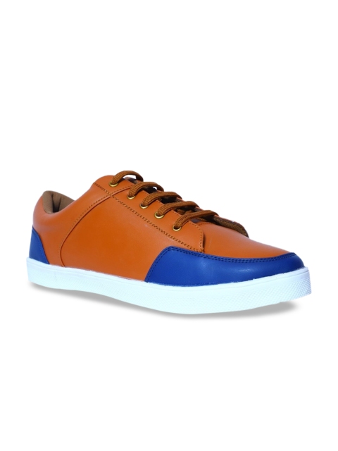 

Alleviater Men Tan & Blue Colourblocked Sneakers