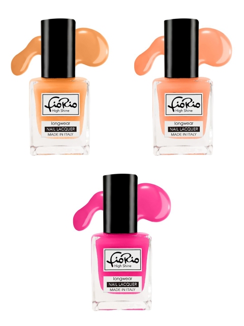 

Fiorio Set Of 3 Nail polish high shine long lasting nail lacquer, Pink