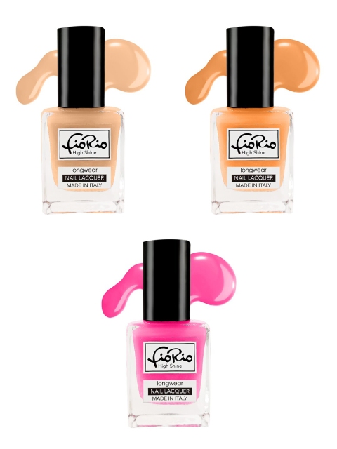 

Fiorio Pink, Beige and Orange Nail Polish Set Of 3 11ml Each
