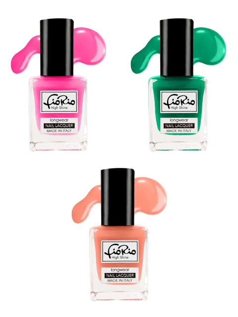 

Fiorio Pink, Peach & Green Set Of 3 Nail Polish