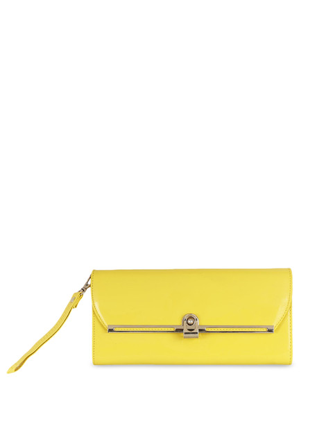 

ZEVORA Yellow Buckle Detail Envelope Clutch