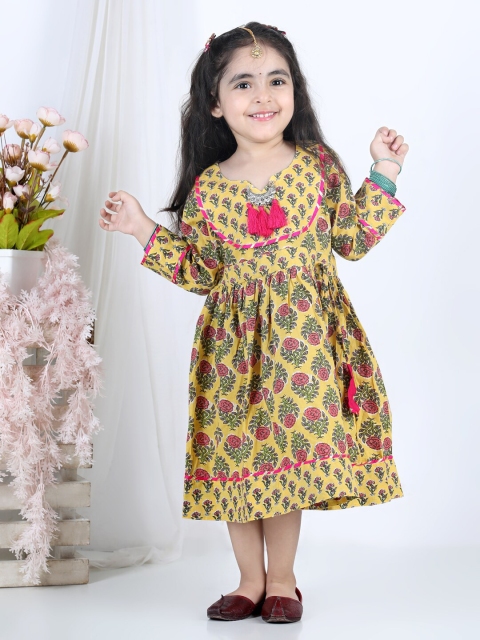 

Kinder Kids Yellow Floral Ethnic Dress