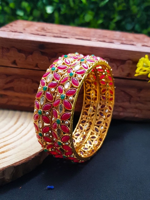 

GRIIHAM Set of 2 Gold-Plated Artificial Stones Bangle