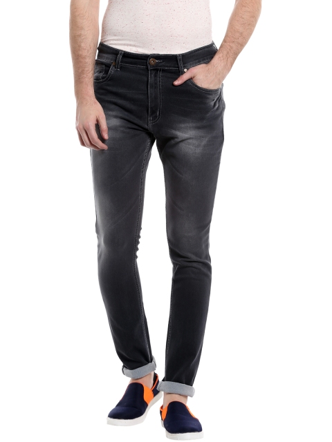 

High Star Men Charcoal Grey Slim Fit Mid-Rise Clean Look Jeans