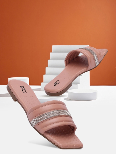 

TWIN TOES Pink Textured Block Sandals