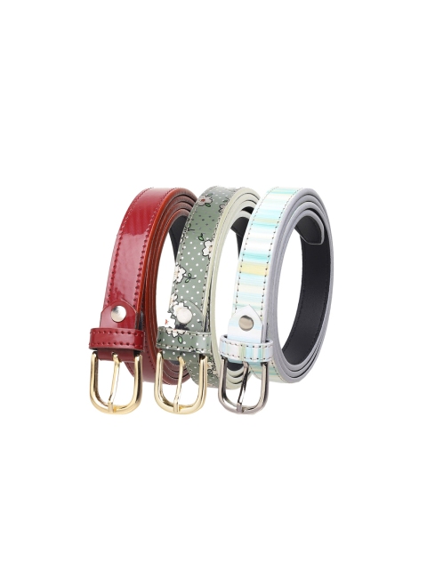 

URBAN ALFAMI Women Maroon Printed Set of 3 PU Belt