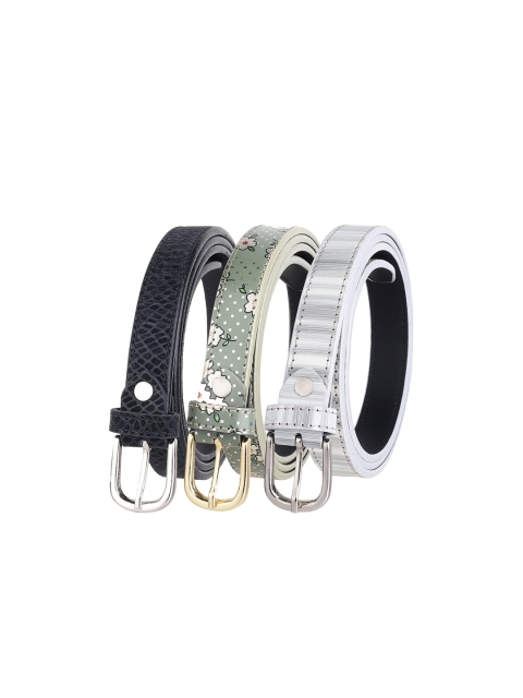 

URBAN ALFAMI Women Multicoloured Pack of 3 PU Belt, Multi