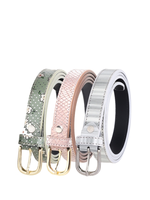 

URBAN ALFAMI Women Set of 3 Green Printed Belt