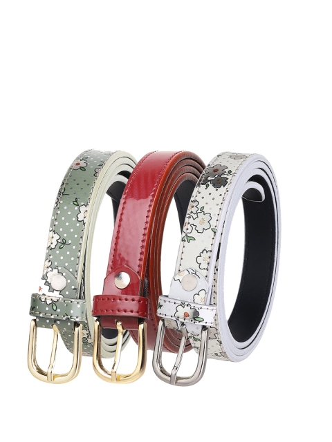 

URBAN ALFAMI Women Green Printed 3 PU Belt