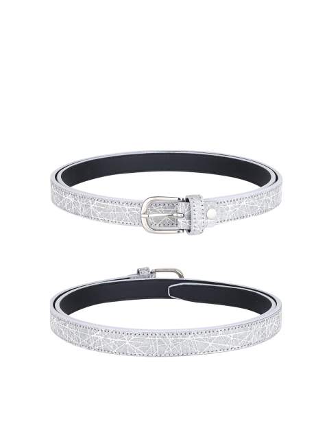 

URBAN ALFAMI Women Pack of 3 Grey Textured PU Belt