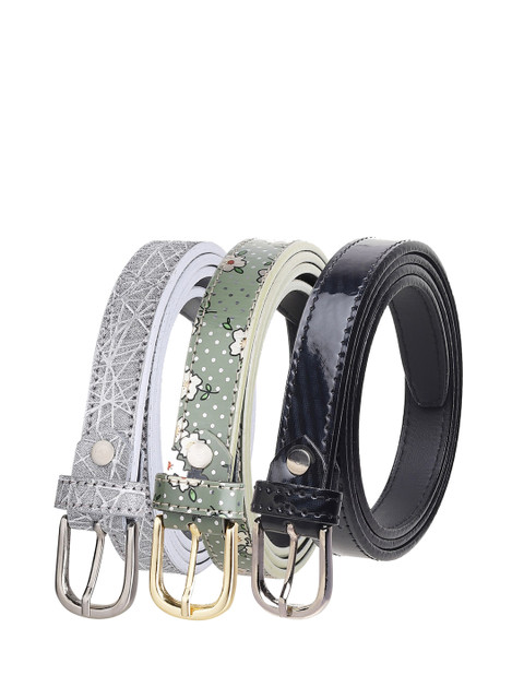 

URBAN ALFAMI Women Printed 3 PU Belt, Green