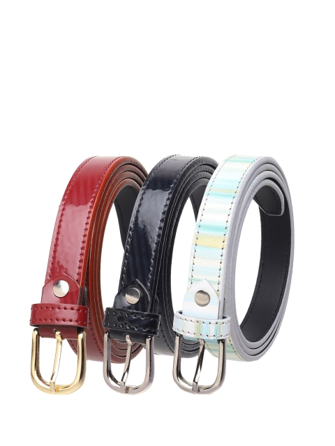 

URBAN ALFAMI Women Printed set of 3 PU Belt, Red