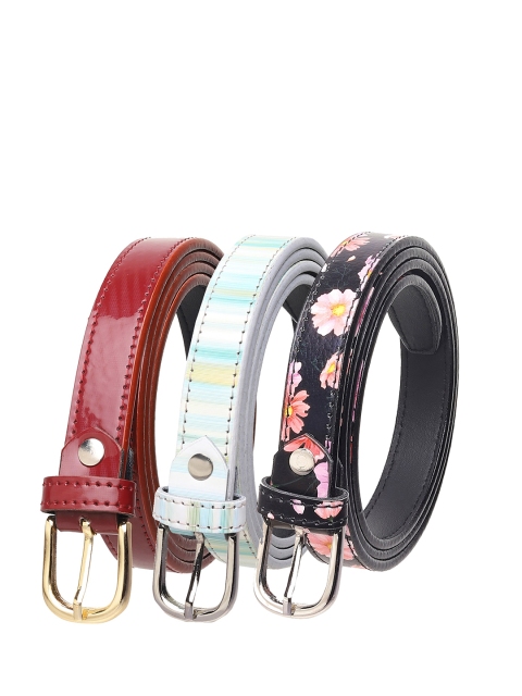 

URBAN ALFAMI Women Maroon Printed 3 PU Belt