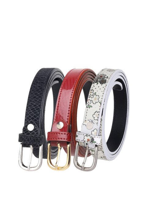 

URBAN ALFAMI Women Black Printed 3 PU Belt