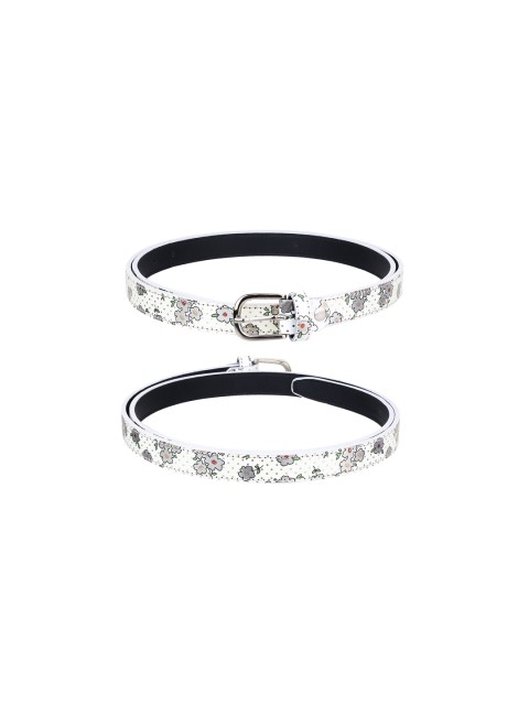 

URBAN ALFAMI Women Set Of 3 White& Brown PU Belt