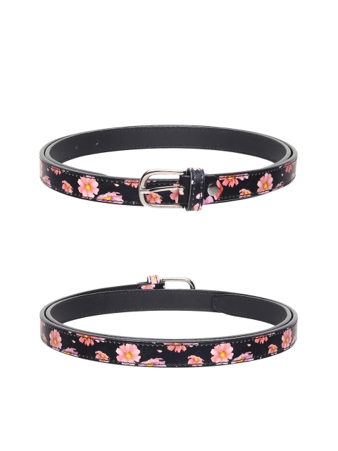 

URBAN ALFAMI Women Pack Of 3 Maroon Textured Belt