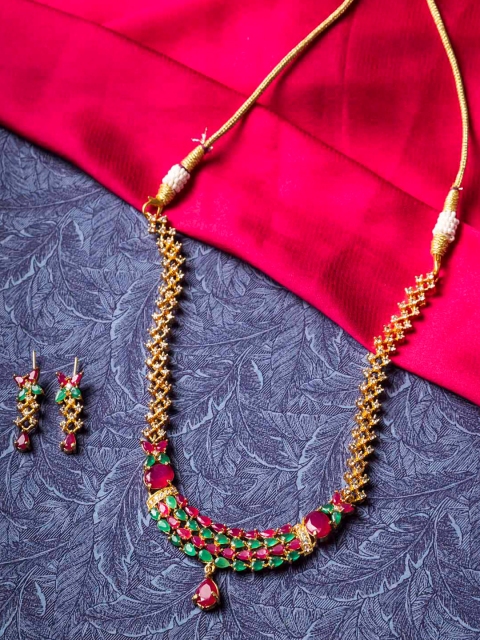

StileAdda Gold-Plated AD Studded Jewellery Set