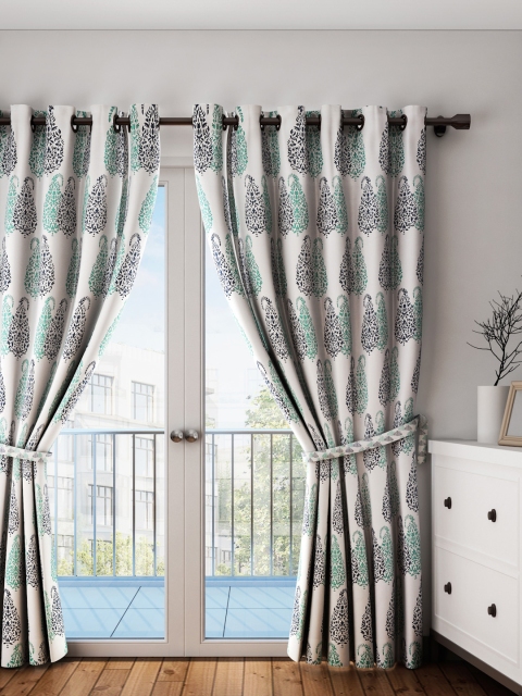 

Raymond Home Off-White & Green Single Printed Door Curtain