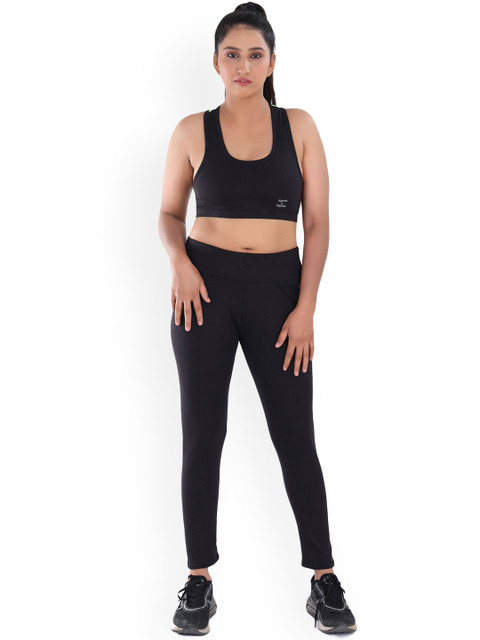 

Apraa & Parma Black Solid Dry Fit Sports Bra