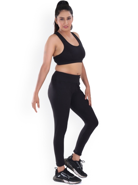 

Apraa & Parma Black Solid Non Wired Full Coverage Rapid Dry Workout Bra