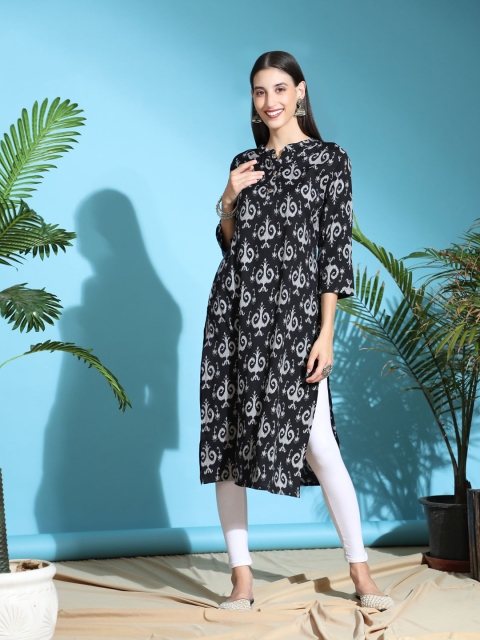 

MISHRI COLLECTION Black Printed Kurta