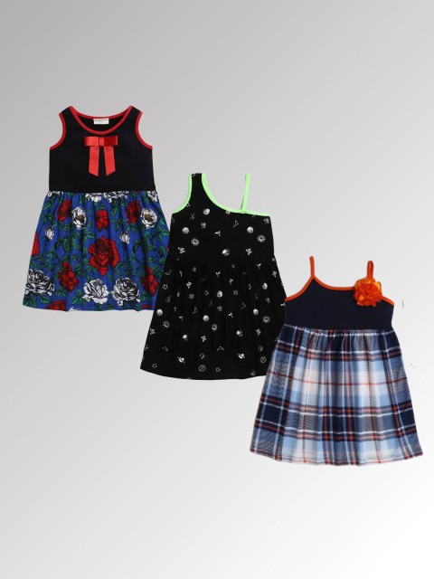 

CrayonFlakes Multicoloured A-Line Dress, Black