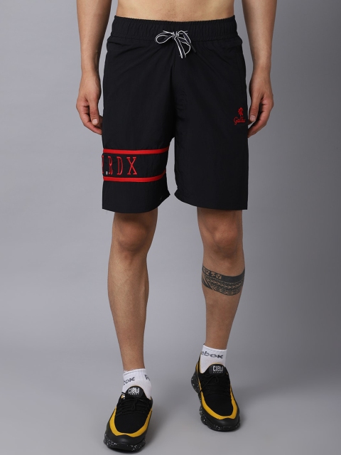 

Gallus Men Regular Fit Rapid Dry Black Training or Gym Shorts