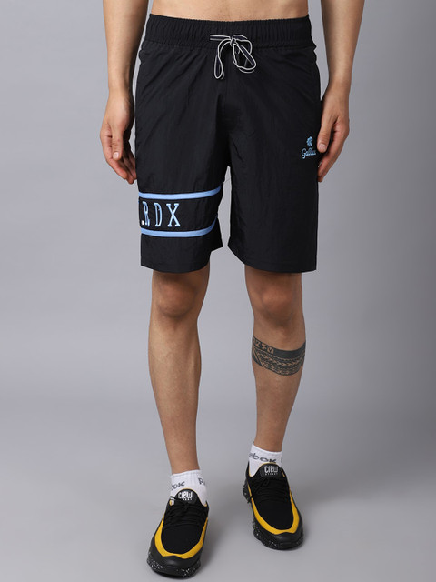 

Gallus Men Black Typography Training or Gym Sports Shorts