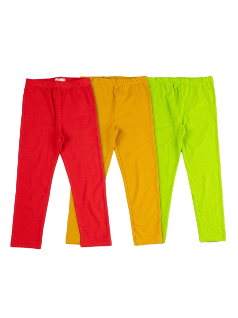 

JusCubs Pack of 3 Yellow & Red Knitted Cotton Leggings