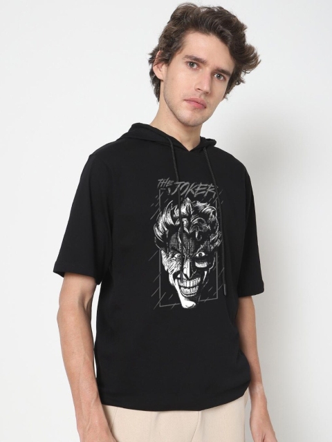 

Bewakoof Men Graphic Printed Black Printed Loose T-shirt