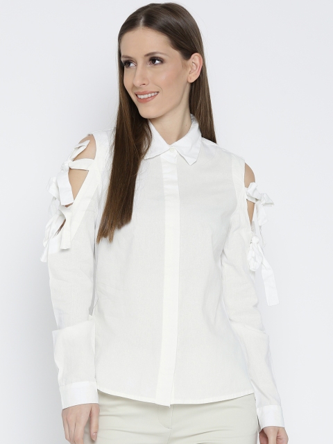 

Vero Moda Women White Solid Regular Fit Casual Shirt