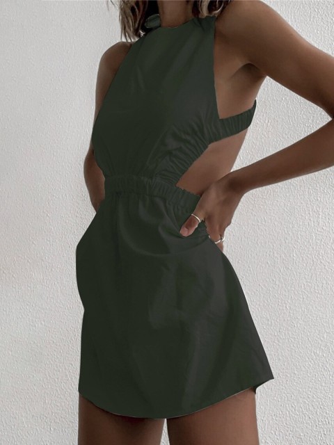 

BoStreet Green A-Line Mini Dress