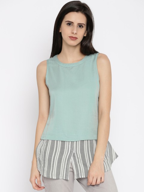 

Vero Moda Women Green Solid Top