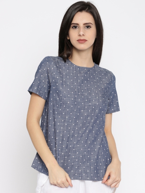 

Vero Moda Women Blue Printed Top