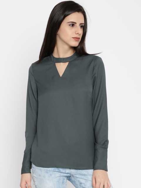 

Vero Moda Women Charcoal Grey Solid Top