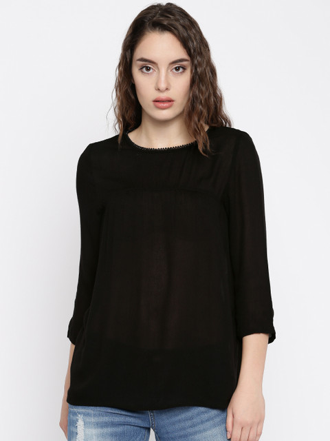 

Vero Moda Women Black Solid Top