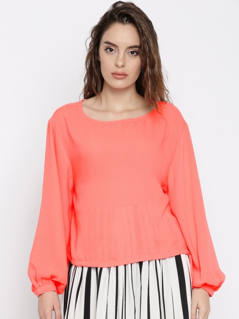 

Vero Moda Women Peach-Coloured Self Design Top