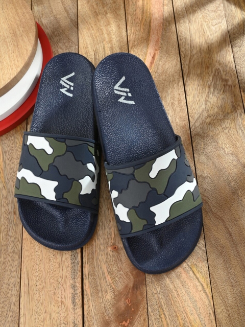 

VIV Men Blue & White Rubber Sliders