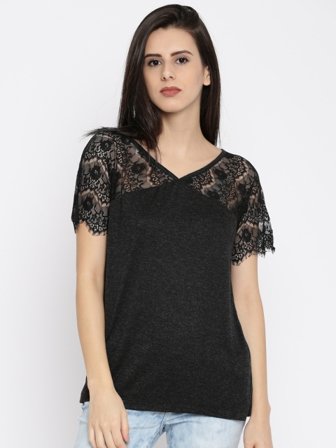 

Vero Moda Women Black Self Design Top