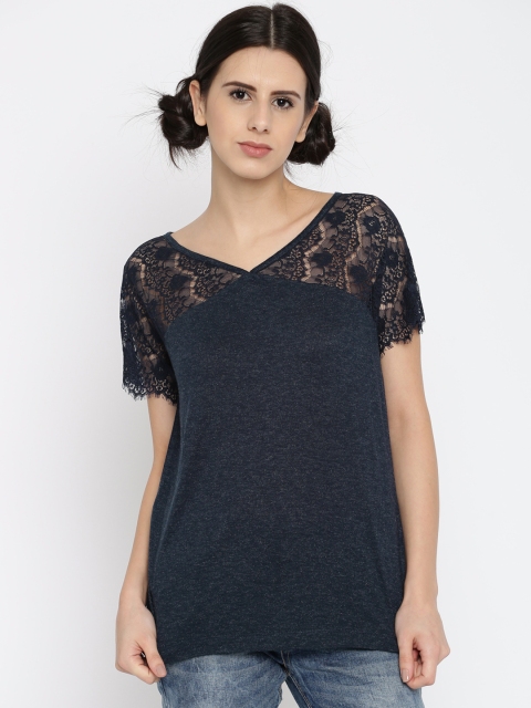 

Vero Moda Women Navy Blue Solid Top